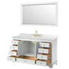 Custom image for White with Brushed Gold Trim / Carrara Cultured Marble, Rectangular Sink / 58