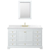 Custom image for White with Brushed Gold Trim / Carrara Cultured Marble, Rectangular Sink / Medicine Cabinet