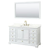 Custom image for White with Brushed Gold Trim / Giotto Quartz, Rectangular Sink / 58