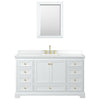 Custom image for White with Brushed Gold Trim / White Cultured Marble, Rectangular Sink / Medicine Cabinet