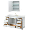 Custom image for White with Brushed Gold Trim / White Cultured Marble, Rectangular Sink / Medicine Cabinet
