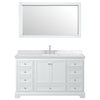 Custom image for White with Polished Chrome Trim / Carrara Cultured Marble, Rectangular Sink / 58