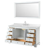 Custom image for White with Polished Chrome Trim / Carrara Cultured Marble, Rectangular Sink / 58