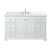 Custom image for White with Polished Chrome Trim / Carrara Cultured Marble, Rectangular Sink / No Mirror