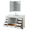 Custom image for White with Polished Chrome Trim / White Carrara Marble, Oval Sink / Medicine Cabinet