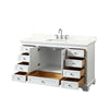 Custom image for White with Polished Chrome Trim / Giotto Quartz, Rectangular Sink / No Mirror