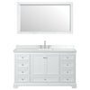 Custom image for White with Polished Chrome Trim / White Cultured Marble, Rectangular Sink / 58