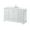 Custom image for White with Polished Chrome Trim / White Cultured Marble, Rectangular Sink / No Mirror