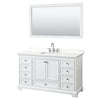 Custom image for White with Polished Chrome Trim / White Quartz, Rectangular Sink / 58