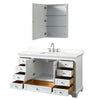 Custom image for White with Polished Chrome Trim / White Quartz, Rectangular Sink / Medicine Cabinet