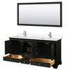 Custom image for Dark Espresso with Polished Chrome Trim / Carrara Cultured Marble, Rectangular Sink / 70
