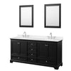Custom image for Dark Espresso with Polished Chrome Trim / Carrara Cultured Marble, Rectangular Sink / 24