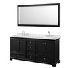 Custom image for Dark Espresso with Polished Chrome Trim / Carrara Cultured Marble, Rectangular Sink / 70