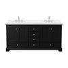 Custom image for Dark Espresso with Polished Chrome Trim / Carrara Cultured Marble, Rectangular Sink / No Mirror
