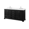 Custom image for Dark Espresso with Polished Chrome Trim / Carrara Cultured Marble, Rectangular Sink / No Mirror
