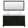 Custom image for Dark Espresso with Polished Chrome Trim / White Carrara Marble, Oval Sink / 70