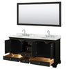 Custom image for Dark Espresso with Polished Chrome Trim / White Carrara Marble, Oval Sink / 70