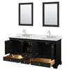Custom image for Dark Espresso with Polished Chrome Trim / White Carrara Marble, Rectangular Sink / 24