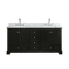 Custom image for Dark Espresso with Polished Chrome Trim / White Carrara Marble, Rectangular Sink / No Mirror