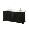 Custom image for Dark Espresso with Polished Chrome Trim / Giotto Quartz, Rectangular Sink / No Mirror
