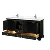 Custom image for Dark Espresso with Polished Chrome Trim / White Cultured Marble, Rectangular Sink / No Mirror