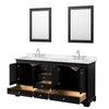 Custom image for Dark Espresso with Polished Chrome Trim / White Cultured Marble, Rectangular Sink / 24
