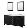 Custom image for Dark Espresso with Polished Chrome Trim / White Cultured Marble, Rectangular Sink / 24