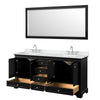 Custom image for Dark Espresso with Polished Chrome Trim / White Cultured Marble, Rectangular Sink / 70