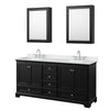 Custom image for Dark Espresso with Polished Chrome Trim / White Cultured Marble, Rectangular Sink / Medicine Cabinets