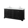 Custom image for Dark Espresso with Polished Chrome Trim / White Cultured Marble, Rectangular Sink / No Mirror