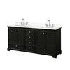 Custom image for Dark Espresso with Polished Chrome Trim / White Quartz, Rectangular Sink / No Mirror