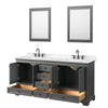 Custom image for Dark Gray with Matte Black Trim / Carrara Cultured Marble, Rectangular Sink / 24