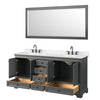 Custom image for Dark Gray with Matte Black Trim / Carrara Cultured Marble, Rectangular Sink / 70
