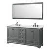 Custom image for Dark Gray with Matte Black Trim / Carrara Cultured Marble, Rectangular Sink / 70