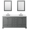 Custom image for Dark Gray with Matte Black Trim / Carrara Cultured Marble, Rectangular Sink / Medicine Cabinets