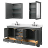 Custom image for Dark Gray with Matte Black Trim / Carrara Cultured Marble, Rectangular Sink / Medicine Cabinets