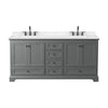 Custom image for Dark Gray with Matte Black Trim / Carrara Cultured Marble, Rectangular Sink / No Mirror