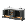 Custom image for Dark Gray with Matte Black Trim / Carrara Cultured Marble, Rectangular Sink / No Mirror