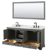 Custom image for Dark Gray with Matte Black Trim / White Carrara Marble, Oval Sink / 70