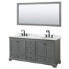 Custom image for Dark Gray with Matte Black Trim / White Carrara Marble, Oval Sink / 70