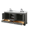 Custom image for Dark Gray with Matte Black Trim / White Carrara Marble, Oval Sink / No Mirror