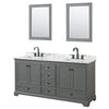 Custom image for Dark Gray with Matte Black Trim / White Carrara Marble, Rectangular Sink / 24