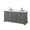 Custom image for Dark Gray with Matte Black Trim / White Carrara Marble, Rectangular Sink / No Mirror