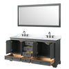Custom image for Dark Gray with Matte Black Trim / White Cultured Marble, Rectangular Sink / 70