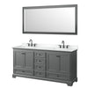 Custom image for Dark Gray with Matte Black Trim / White Cultured Marble, Rectangular Sink / 70