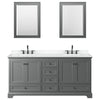 Custom image for Dark Gray with Matte Black Trim / White Cultured Marble, Rectangular Sink / Medicine Cabinets