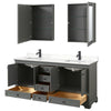 Custom image for Dark Gray with Matte Black Trim / White Quartz, Rectangular Sink / Medicine Cabinets
