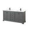 Custom image for Dark Gray with Matte Black Trim / White Quartz, Rectangular Sink / No Mirror