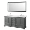 Custom image for Dark Gray with Polished Chrome Trim / Carrara Cultured Marble, Rectangular Sink / 70