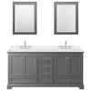 Custom image for Dark Gray with Polished Chrome Trim / Carrara Cultured Marble, Rectangular Sink / Medicine Cabinets